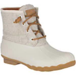 Sperry Women's Saltwater Wool Embossed Duck Boot w/ Thinsulate Cream Grey 8‎